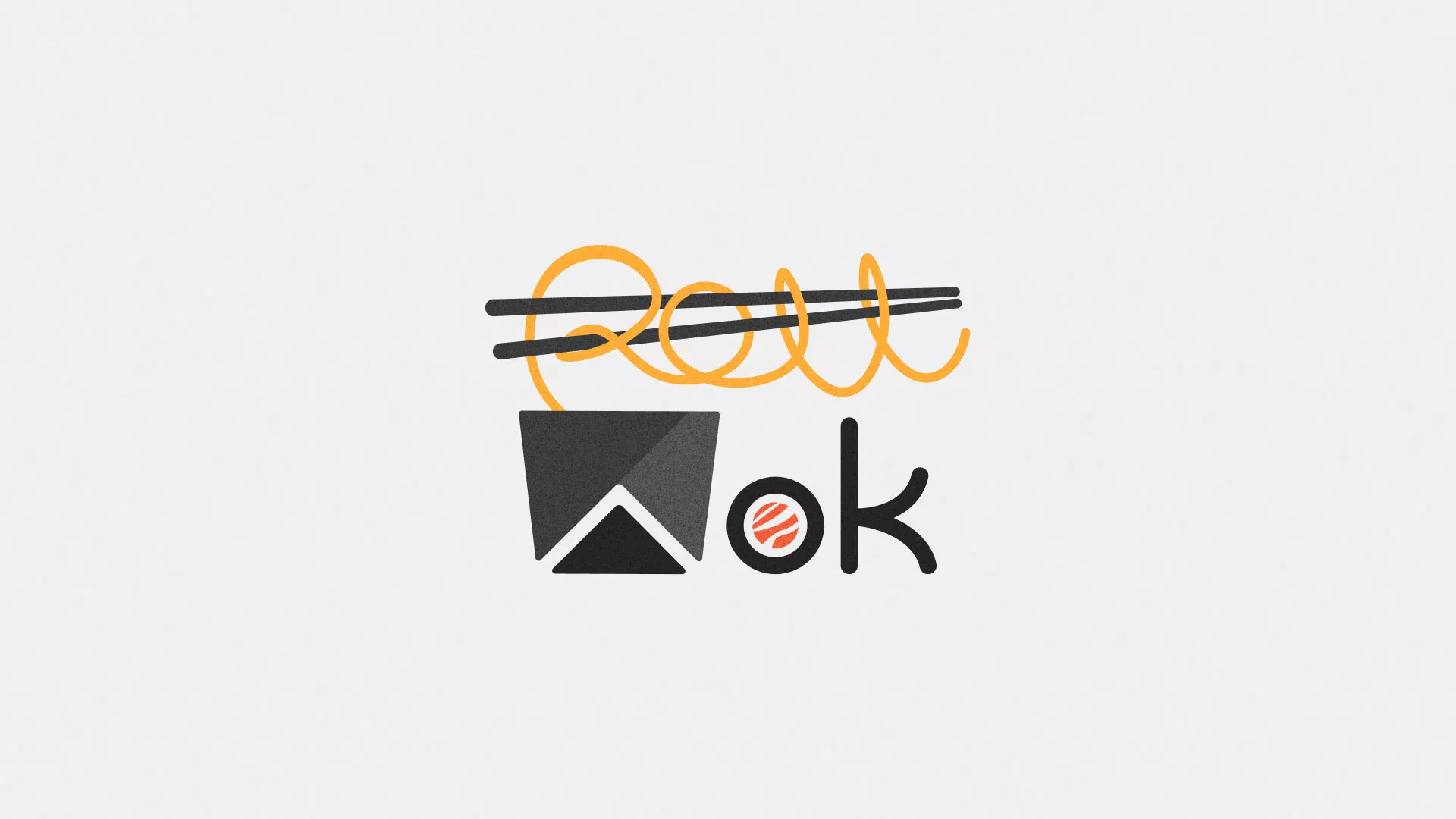Разработка логотипа суши-бара «Roll Wok Club» в Великом Новгороде